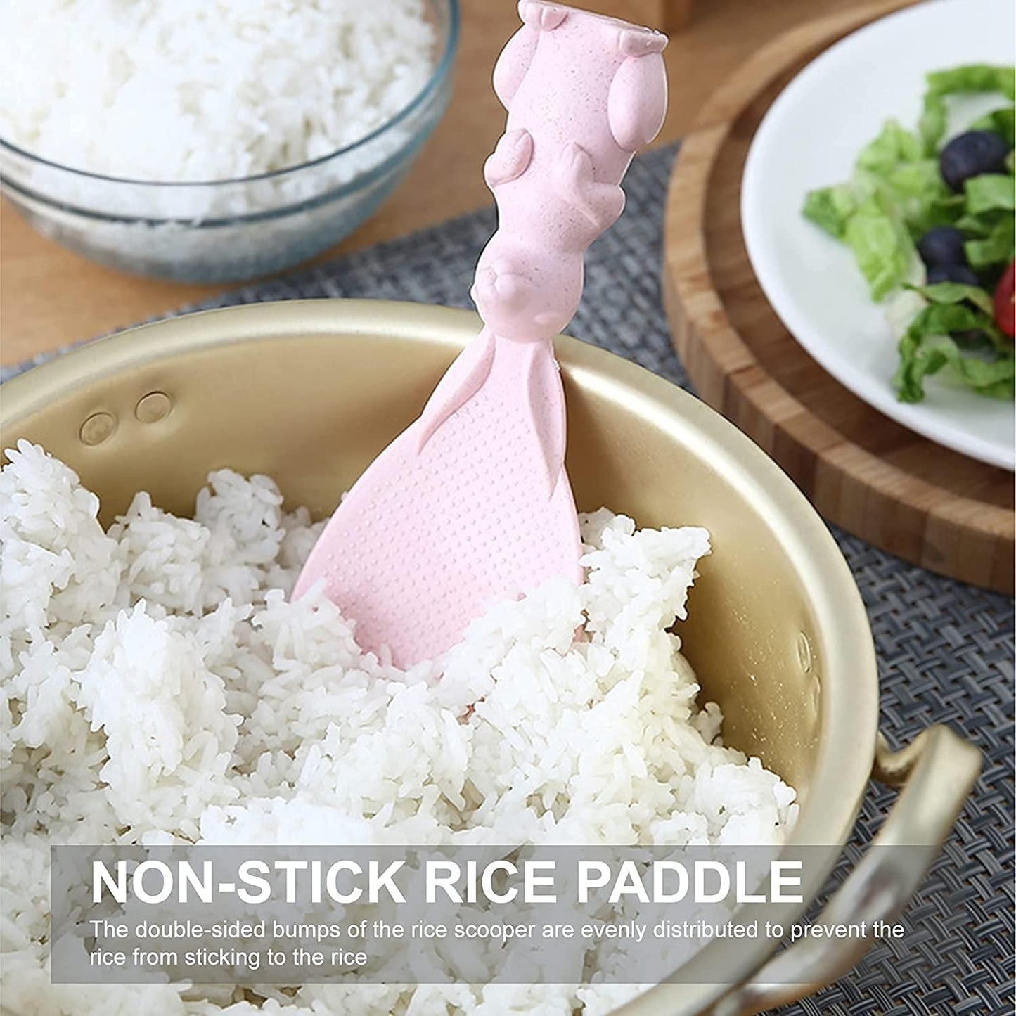Rabbit Standing Non-Stick  Rice Spoon,Vertical Kitchen Serving Spoon