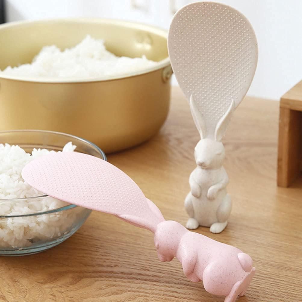 Rabbit Standing Non-Stick  Rice Spoon,Vertical Kitchen Serving Spoon