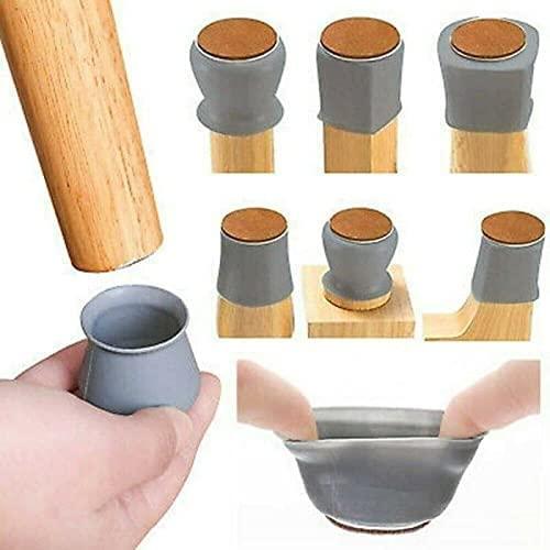 NOBILEA Silicone Chair Leg Protectors with Felt for Hardwood Floors, Silicone Furniture Leg Cover Pad for Protecting Floors from Scratches and Noise, Smooth Moving for Chair Feet.