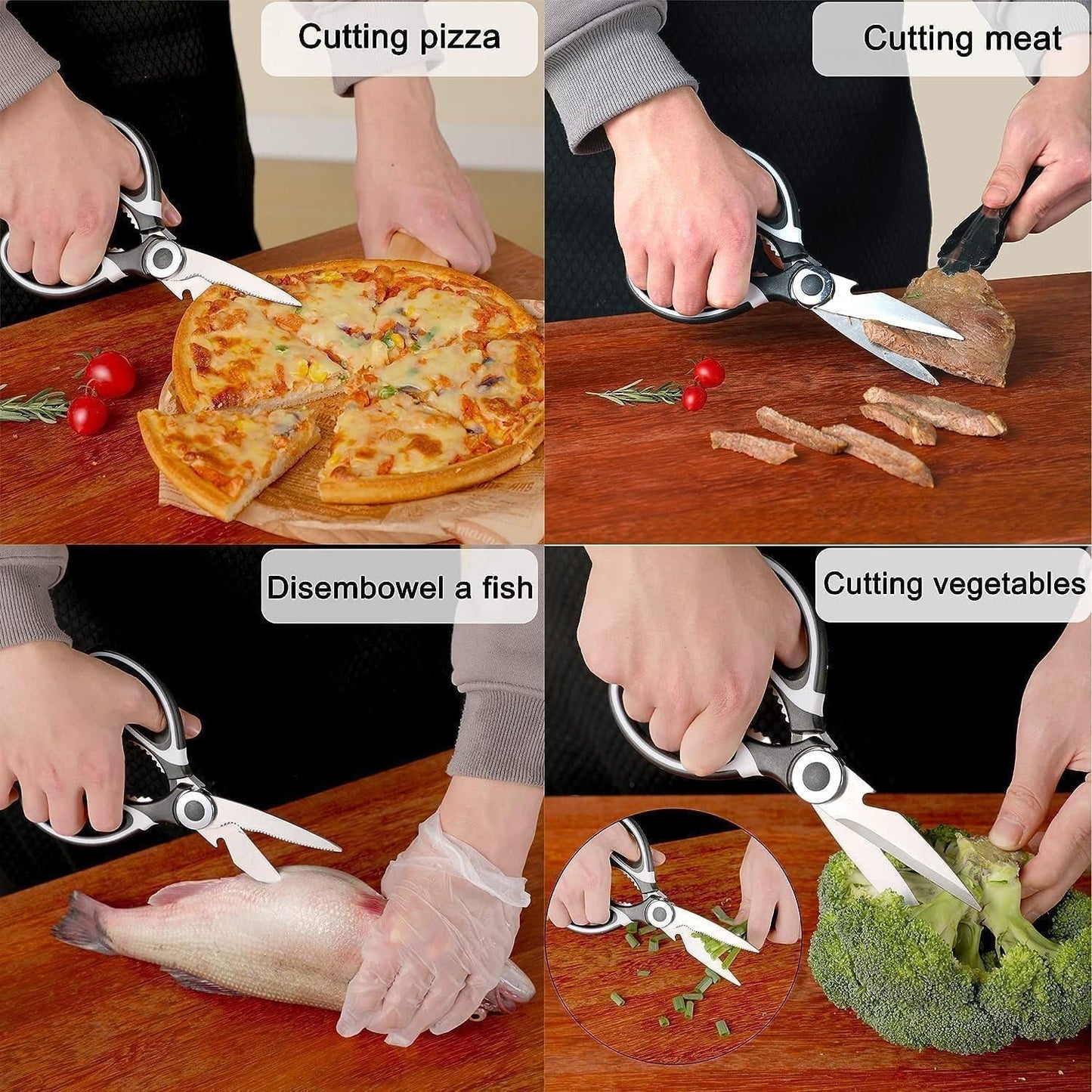 Multifunction Kitchen Scissors - Chicken Bone Meat Vegetable Cutter Nutcracker Bottle Openers Tools