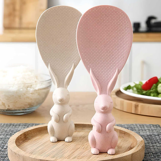 Rabbit Standing Non-Stick  Rice Spoon,Vertical Kitchen Serving Spoon