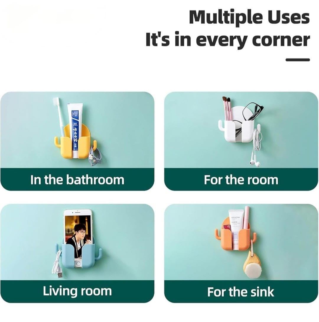 Wall Mounted Mobile Holder With Adhesive Strips (Pack of 4 & 8)